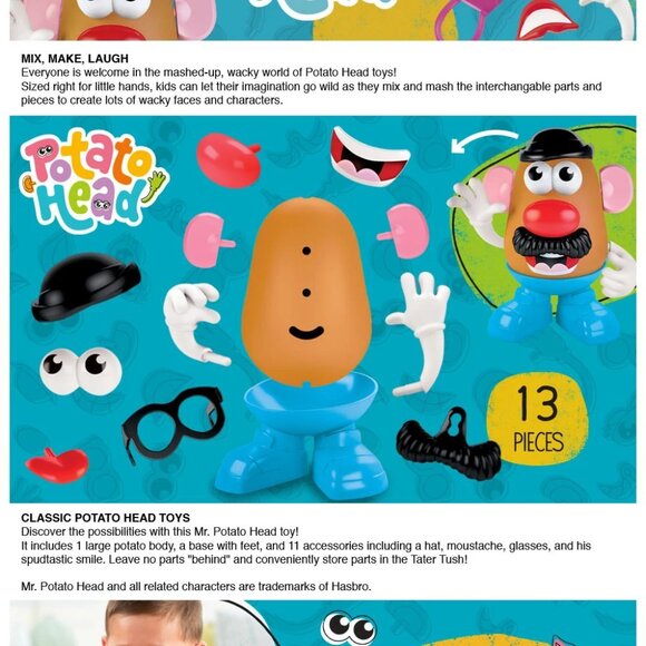 Potato Head Mr. Potato Head Classic Toy Includes 13 Parts and Pieces New Sealed - Picture 8 of 14